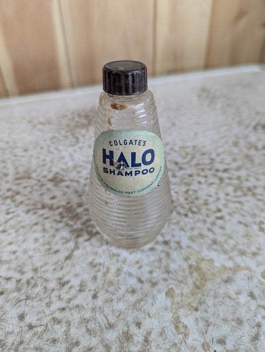 Vintage 1930's Colgates Halo Shampoo Glass Bottle