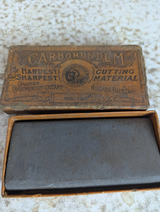 Antique Carborundum No 181 Sharpening Medium Slip Sharpening Stone in Original Box