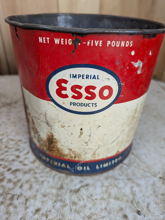 Vintage 5 lb. Imperial Esso Oil Tin Can (no lid)