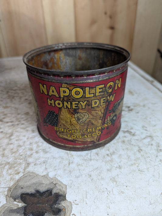 Antique Napoleon Honey Dew Chewing Tobacco Tin Can (no lid)