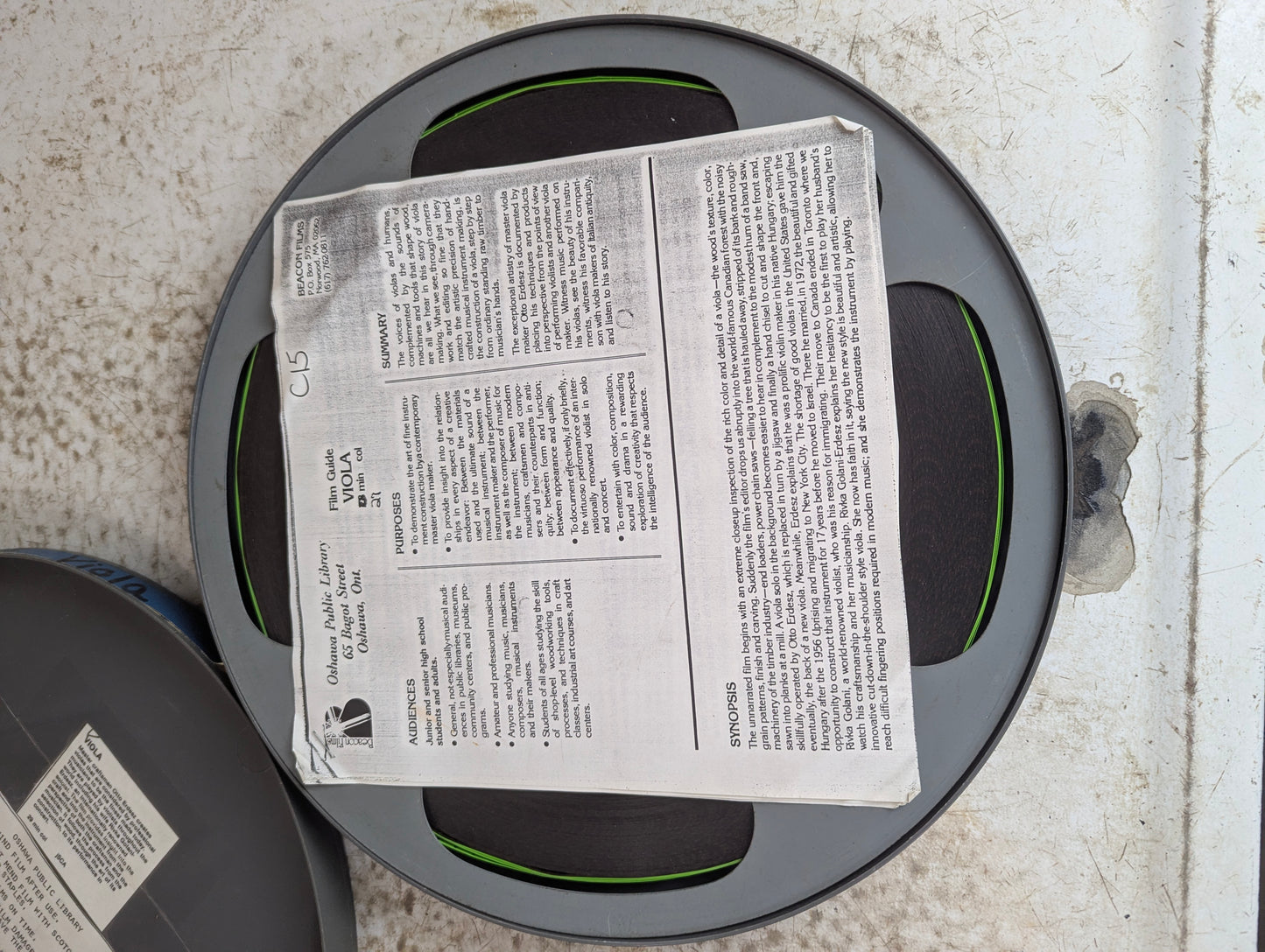 "Viola" Film on 12" Reel in Plastic Film Canister 16mm