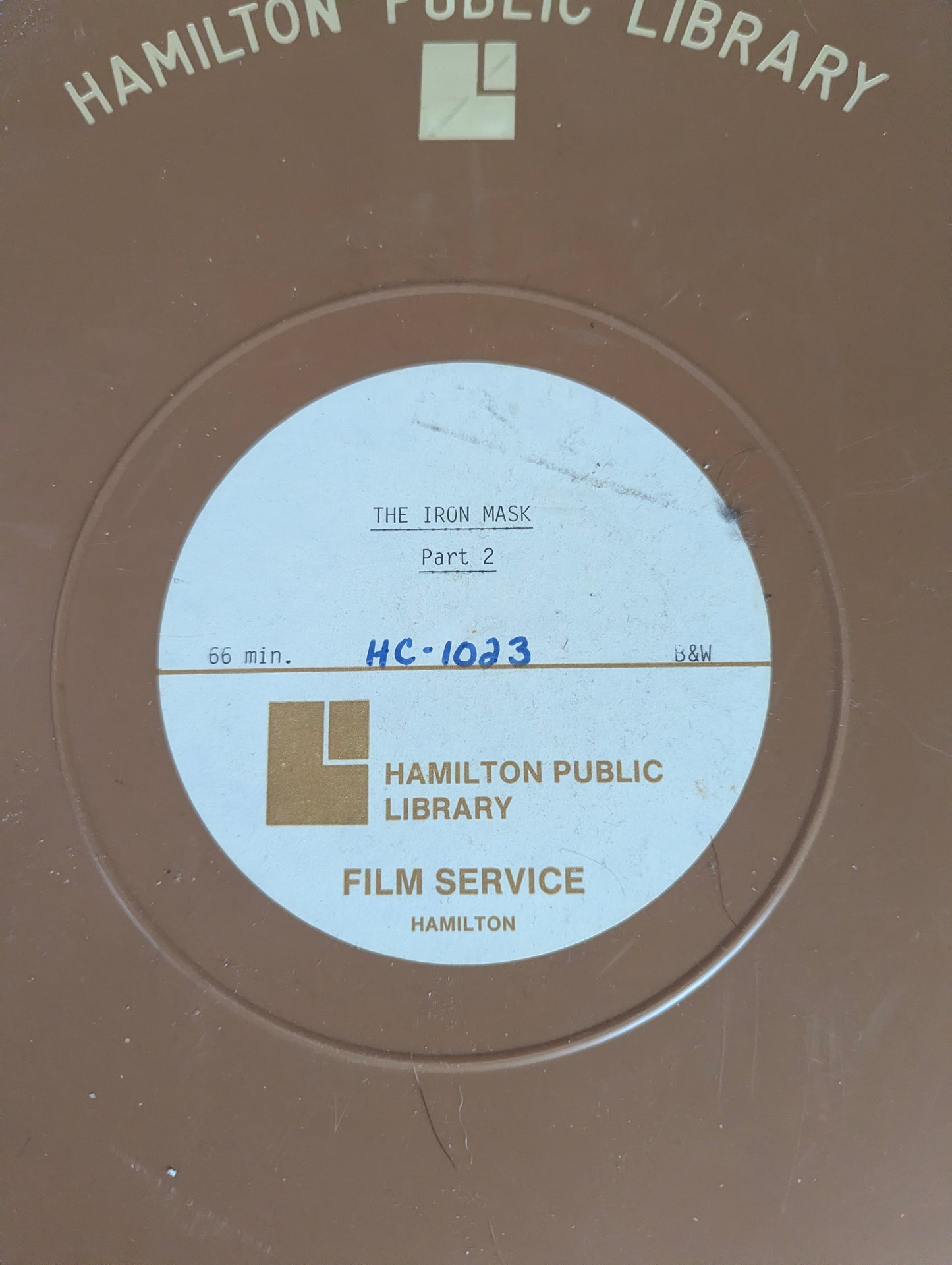 "The Iron Mask" Part 2 Film on 12" Reel in Plastic Film Canister 16mm