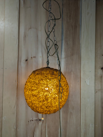 Vintage Orange Spaghetti Lucite Swag Hanging Light