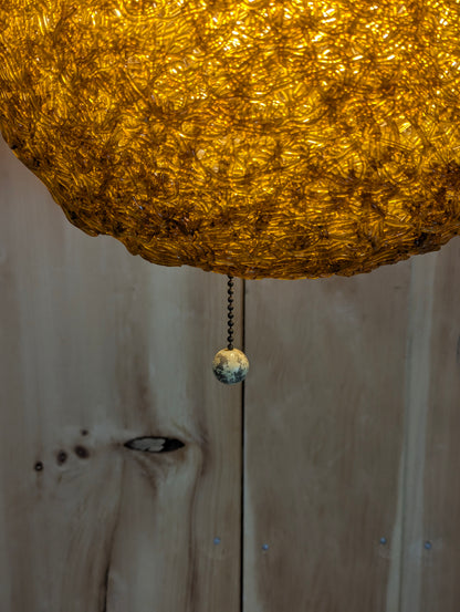 Vintage Orange Spaghetti Lucite Swag Hanging Light