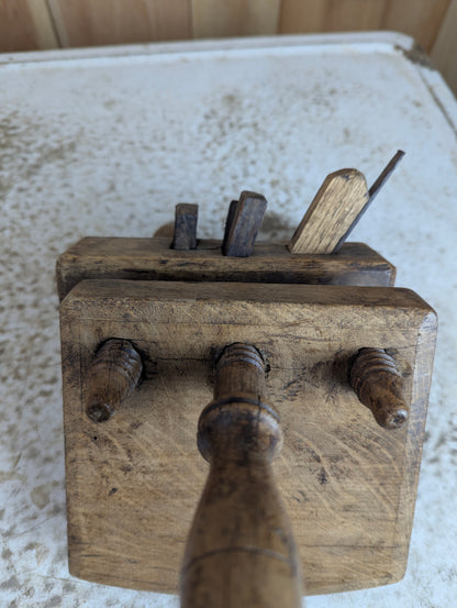 Antique Wooden Screw Arm Plow Plane