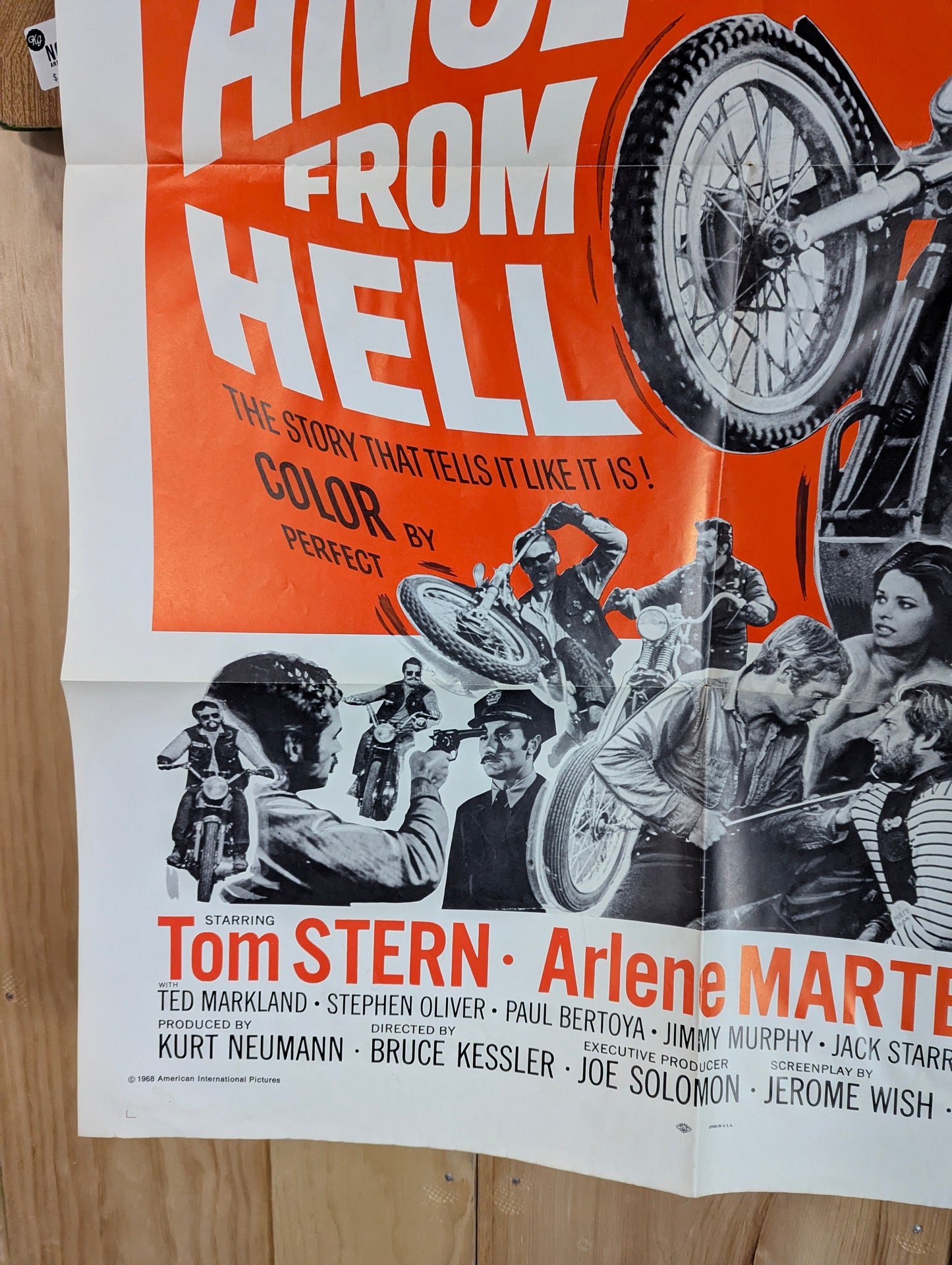 Angels from Hell (1968) Original Folded One Sheet Movie Poster