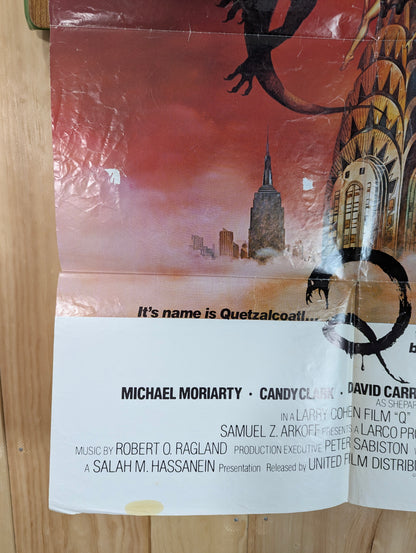 Q, The Winged Serpent (1982) Original Folded One Sheet Movie Poster