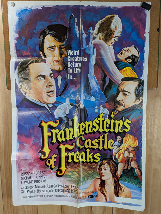 Frankenstein's Castle of Freaks (1978) Original Folded One Sheet Movie Poster