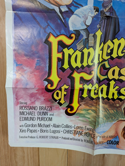 Frankenstein's Castle of Freaks (1978) Original Folded One Sheet Movie Poster
