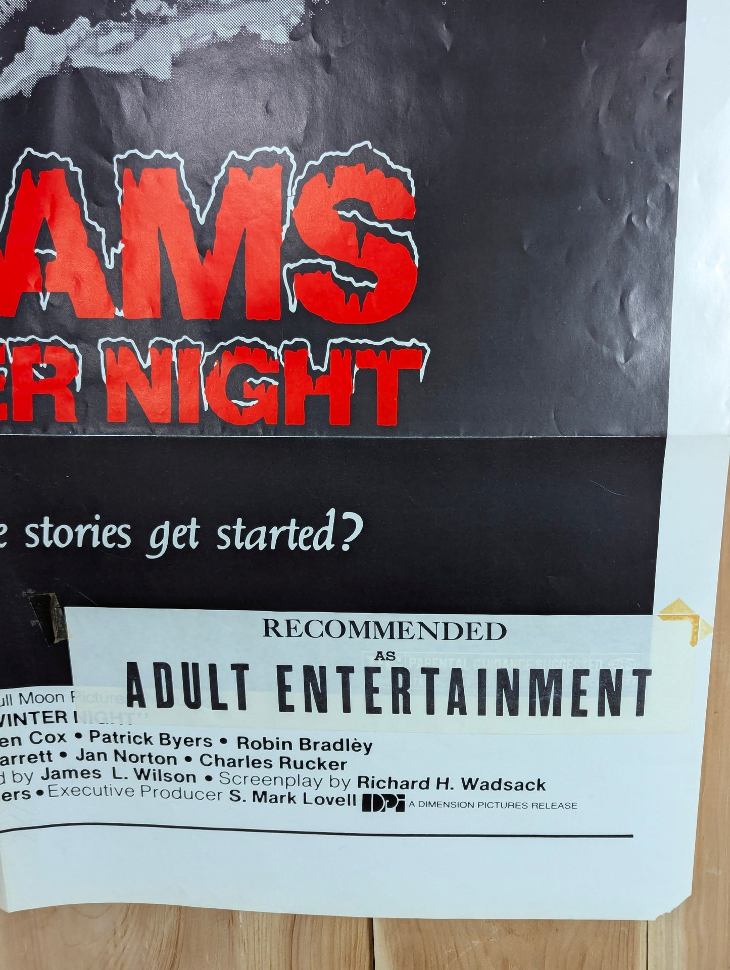 Screams of a Winter Night (1979) Original Folded One Sheet Movie Poster