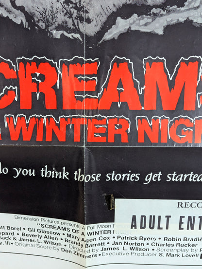Screams of a Winter Night (1979) Original Folded One Sheet Movie Poster