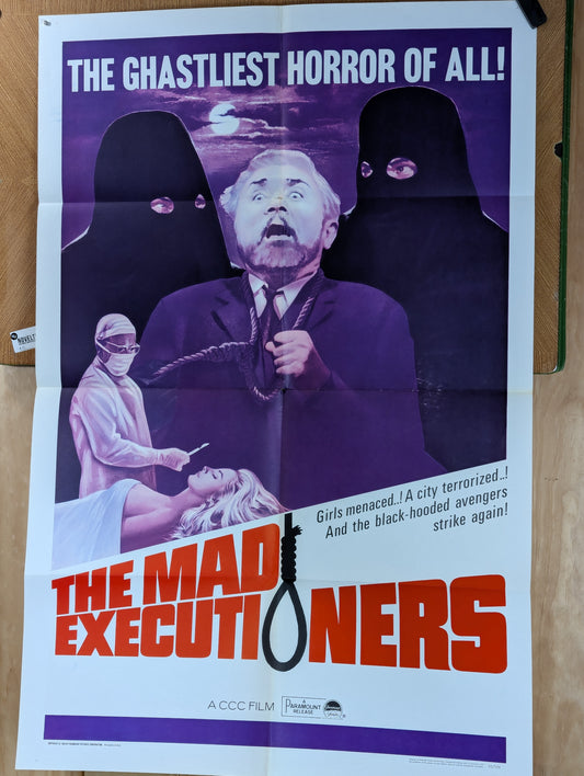 The Mad Executioners (1962) Original Folded One Sheet Movie Poster