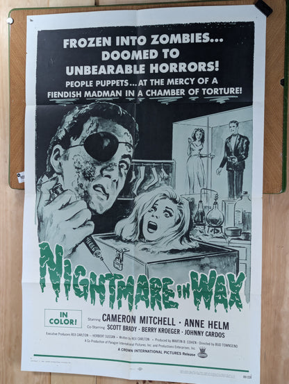 Nightmare in Wax (1969) Original Folded One Sheet Movie Poster