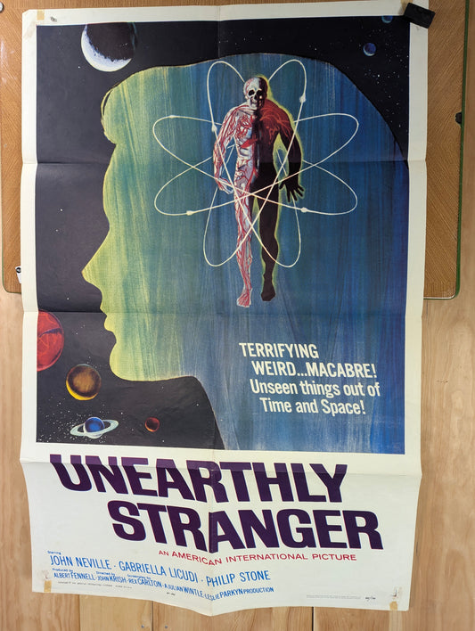 Unearthly Stranger (1963) Vintage Original Horror Science Fiction Movie Poster one sheet folded