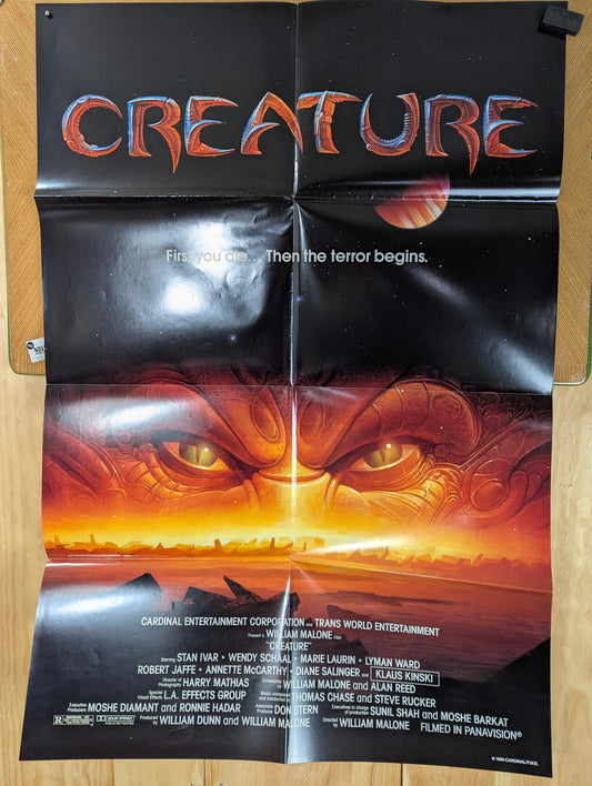 Creature (1985) Retro Original Horror Movie Poster one sheet folded