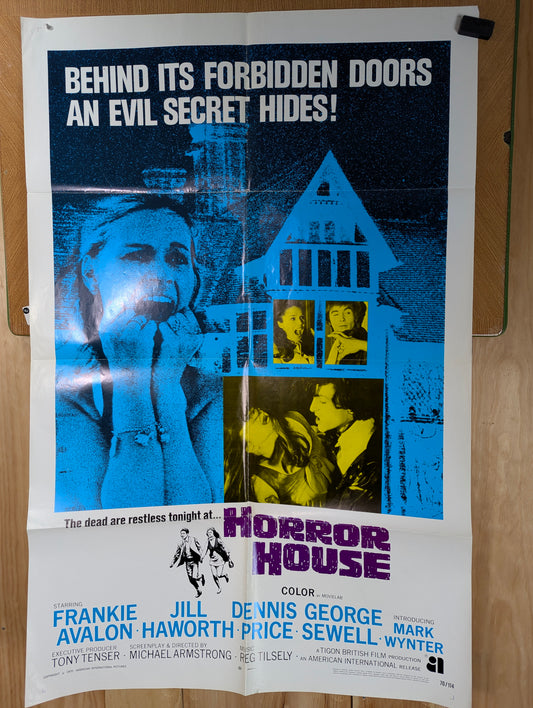 Horror House (1969) Vintage Original Horror Movie Posterone sheet folded