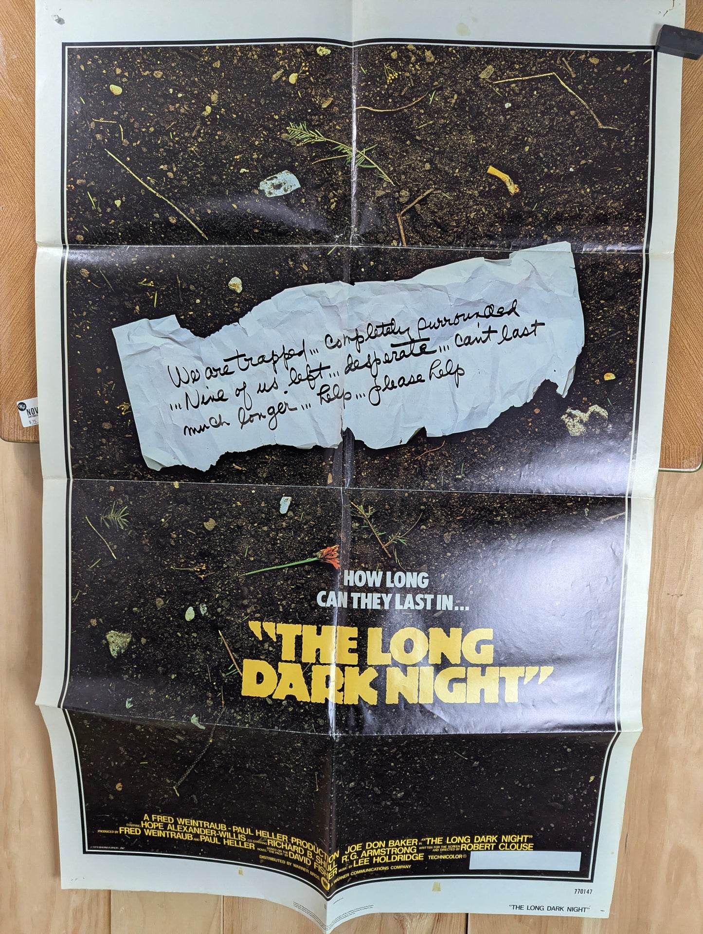 The Long Dark Night / The Pack (1977) Vintage Original Movie Poster one sheet folded