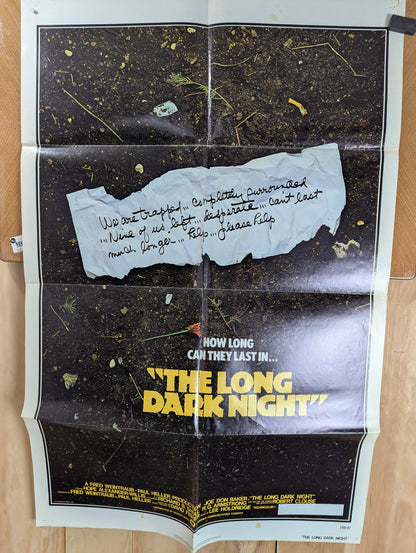 The Long Dark Night / The Pack (1977) Vintage Original Movie Poster one sheet folded