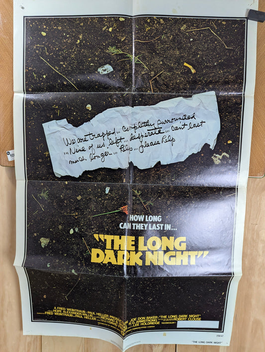 The Long Dark Night / The Pack (1977) Vintage Original Movie Poster one sheet folded