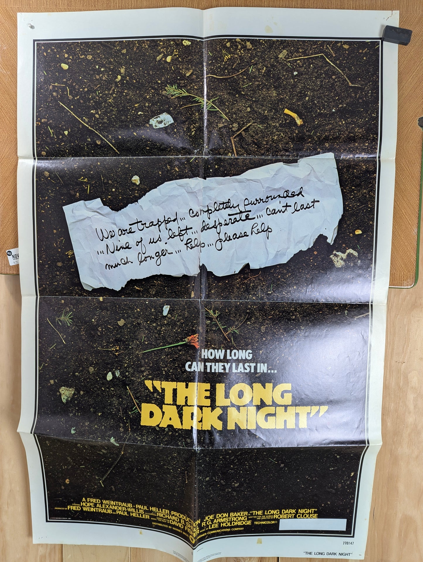 The Long Dark Night / The Pack (1977) Vintage Original Movie Poster one sheet folded