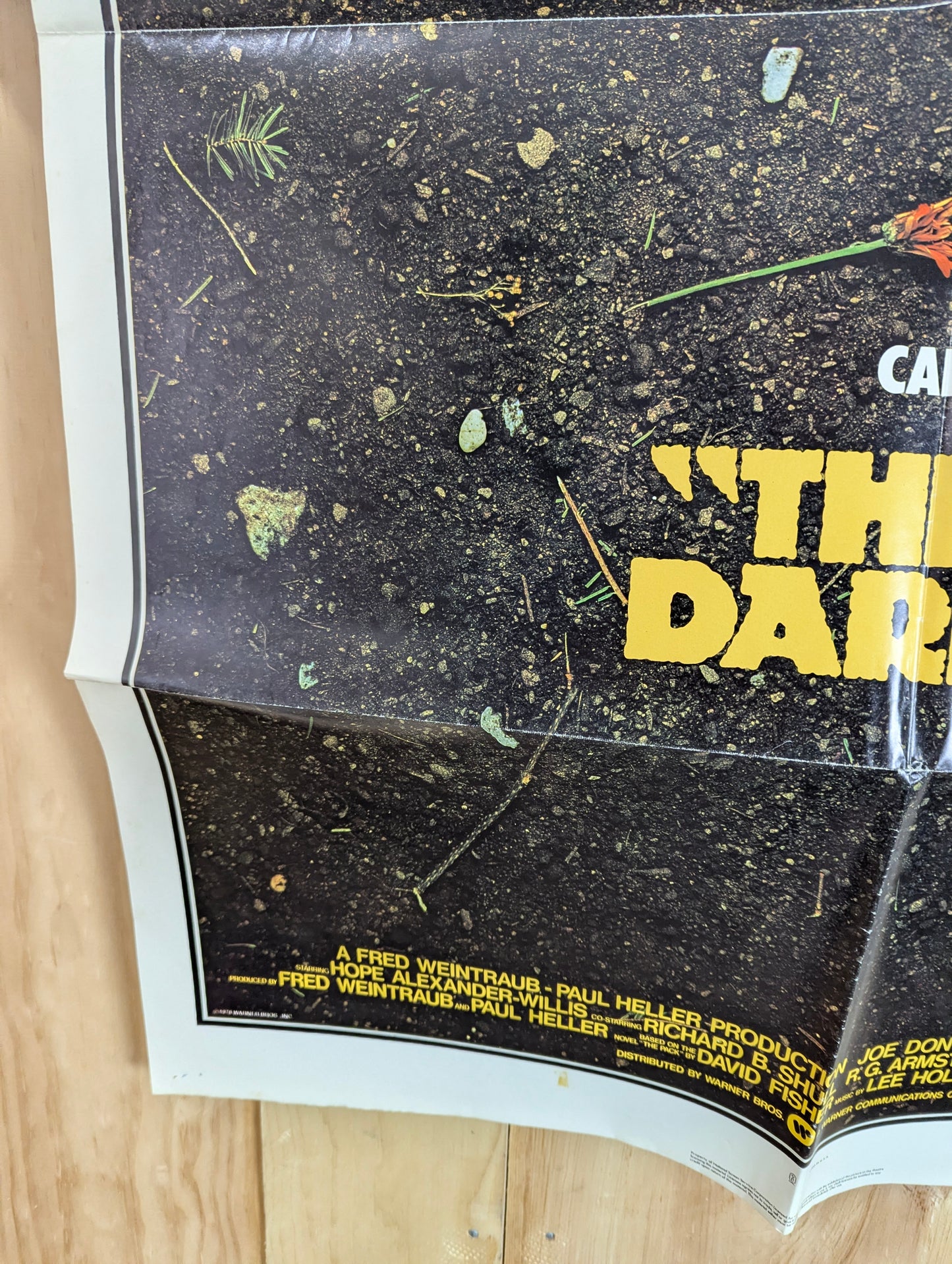 The Long Dark Night / The Pack (1977) Vintage Original Movie Poster one sheet folded