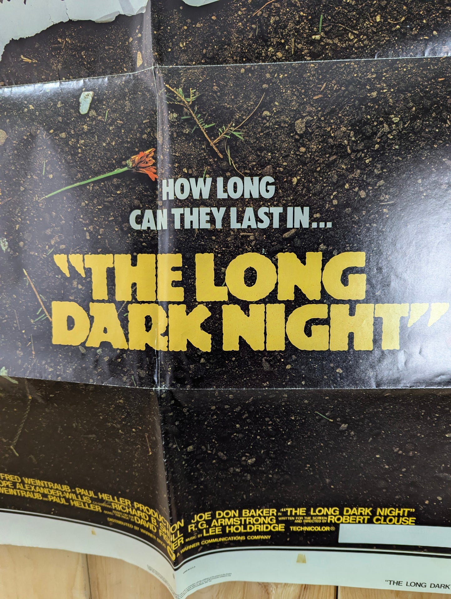 The Long Dark Night / The Pack (1977) Vintage Original Movie Poster one sheet folded