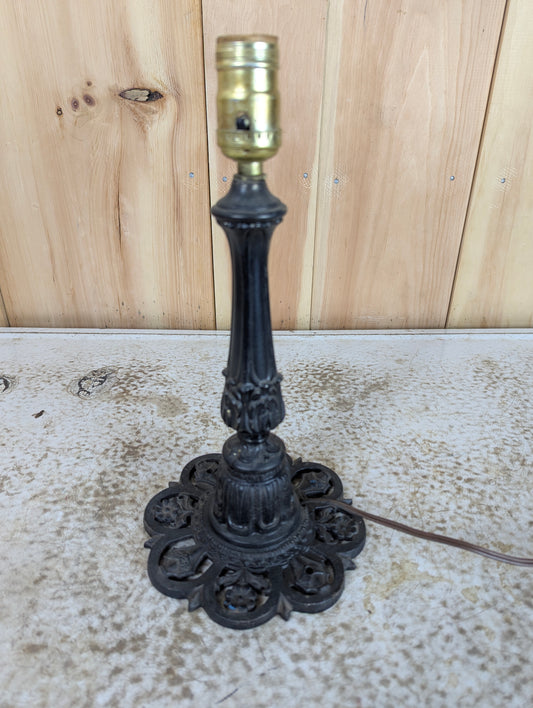 Vintage Brass Table Lamp - No Shade