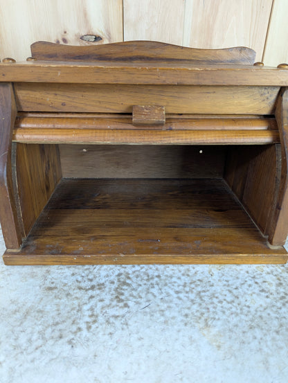 Vintage Roll-up Wood Bread Box