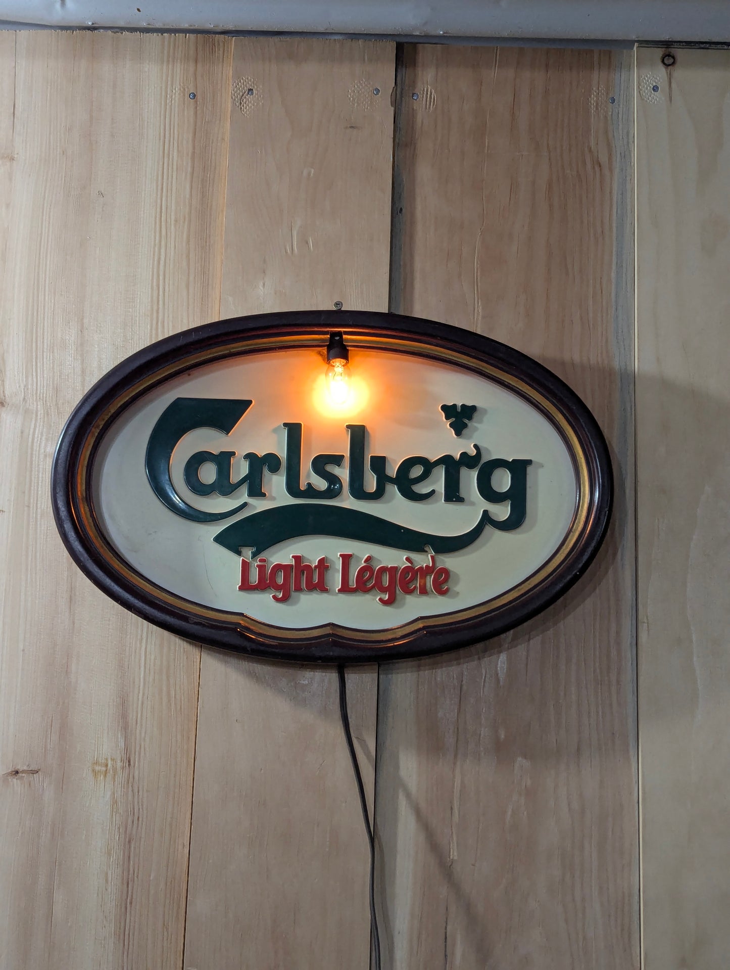 1988 Plastic Wall Mounted Carlsberg Light Up Sign