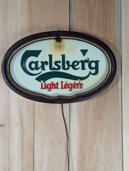1988 Plastic Wall Mounted Carlsberg Light Up Sign