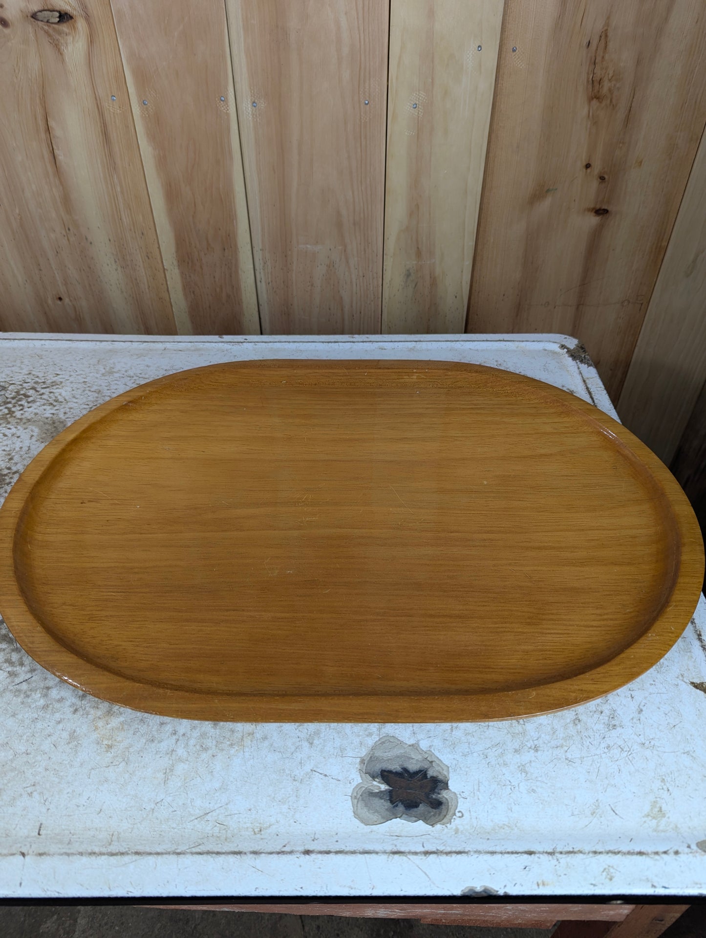 Mid-Century Teak Wood Oval Tray