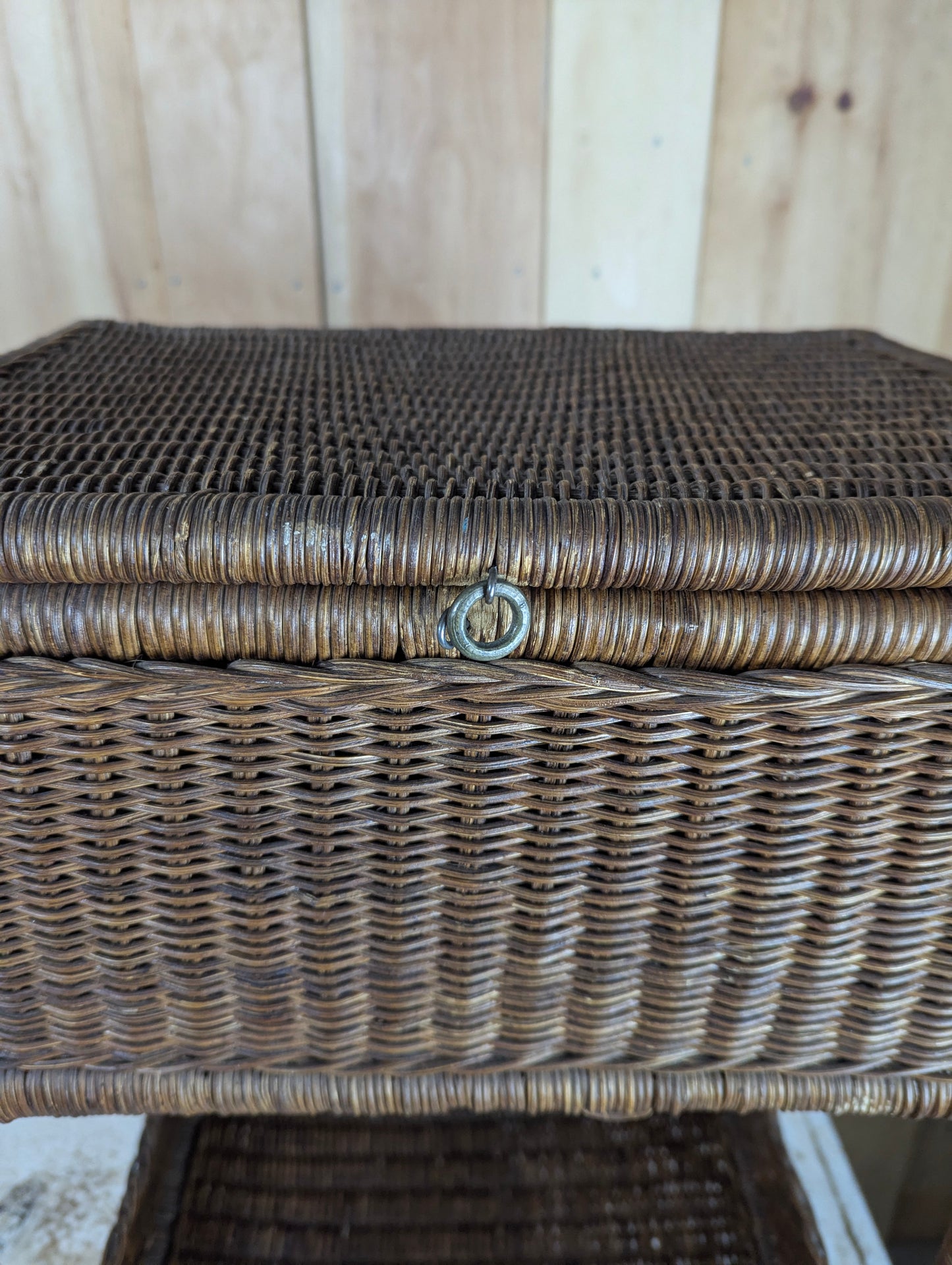 Vintage Wicker Sewing Stand Basket