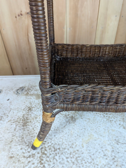 Vintage Wicker Sewing Stand Basket