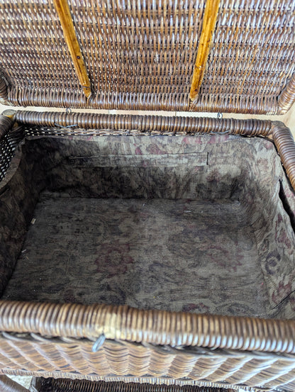 Vintage Wicker Sewing Stand Basket