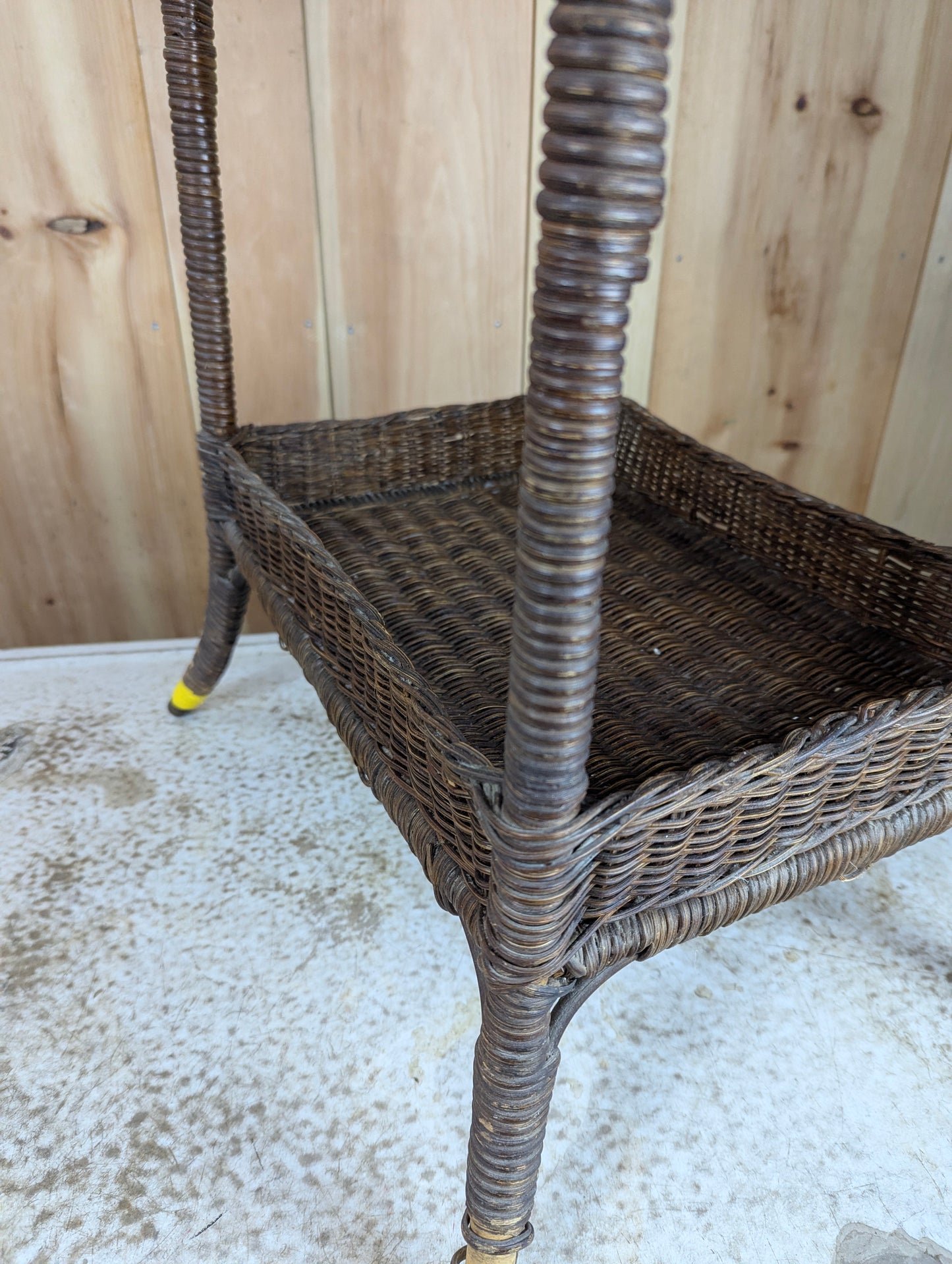 Vintage Wicker Sewing Stand Basket