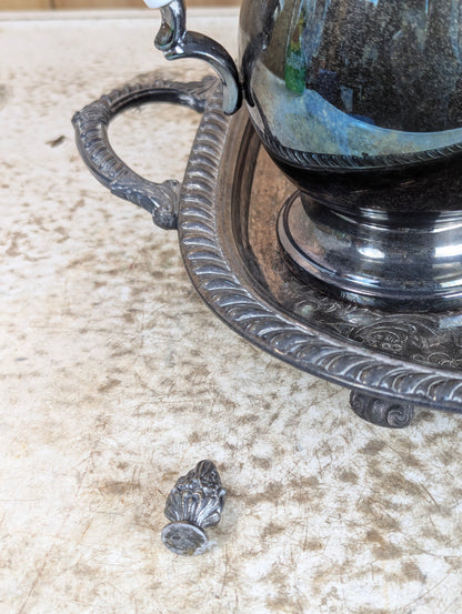 Vintage Leonard Silverplated Tea and Coffee Serving Set with Footed Tray