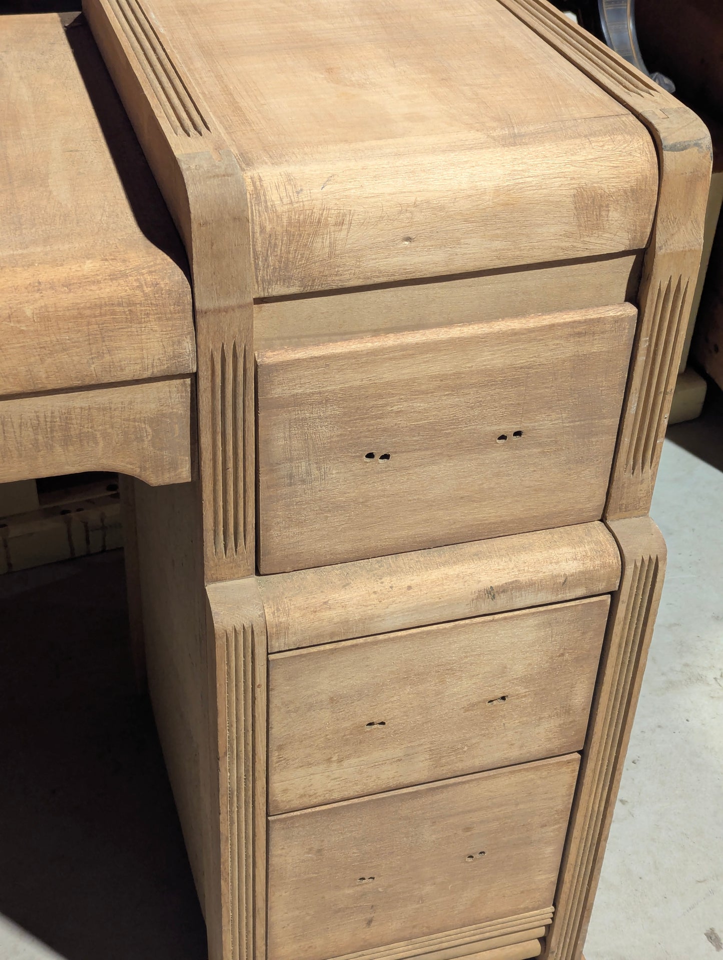 Antique Double Waterfall Vanity - Unfinished