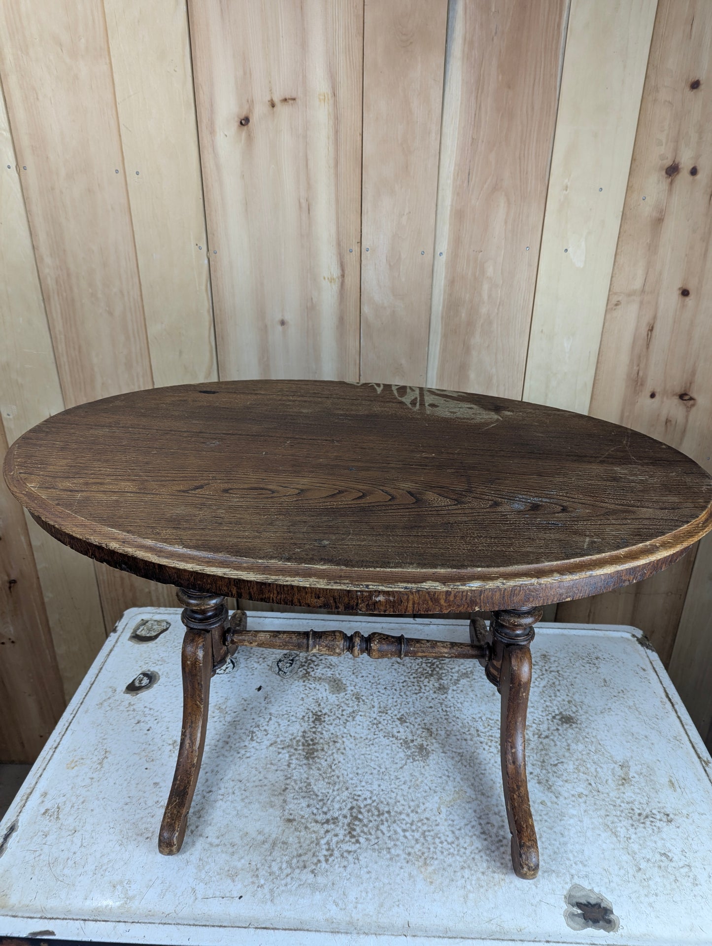 Antique Oval Oak Coffee Table