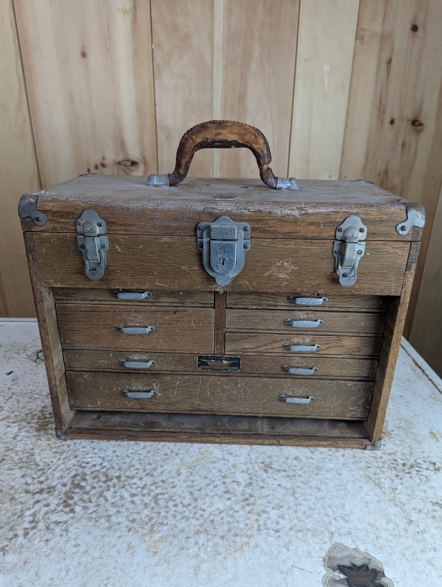 Vintage Wood Union Machinist Tool Chest Box - No Front
