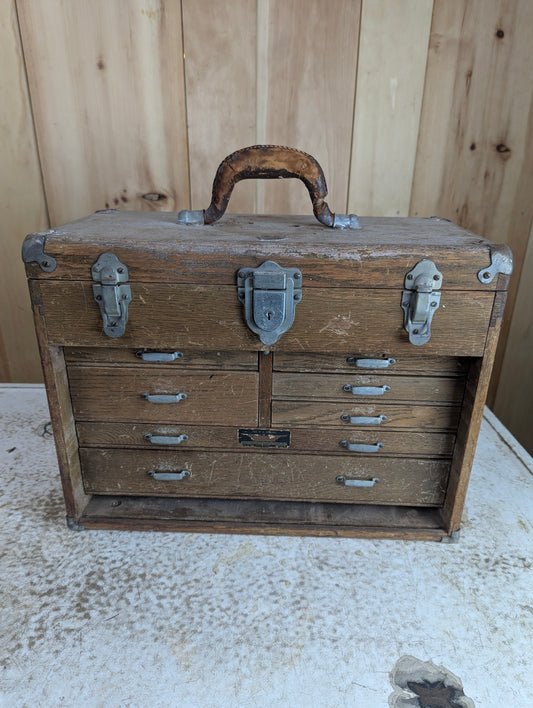 Vintage Wood Union Machinist Tool Chest Box - No Front