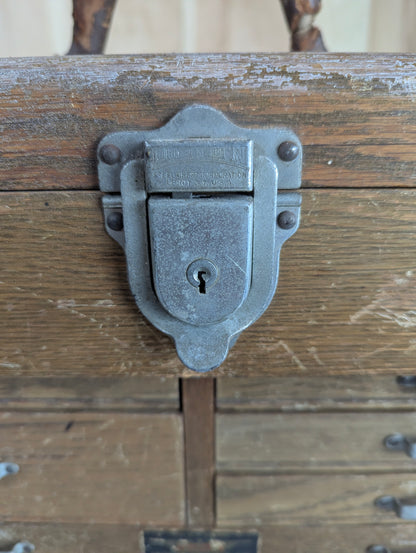 Vintage Wood Union Machinist Tool Chest Box - No Front