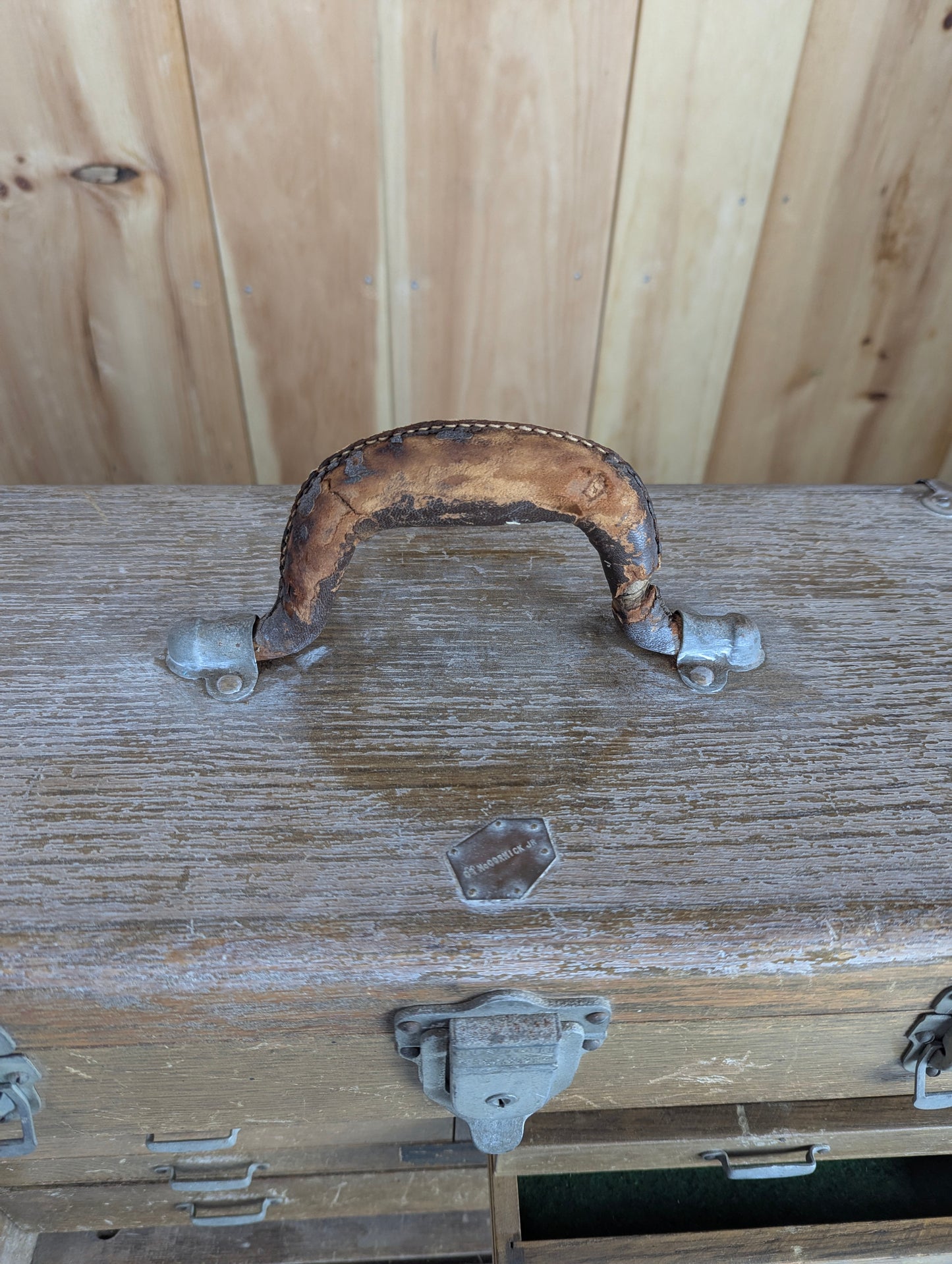 Vintage Wood Union Machinist Tool Chest Box - No Front