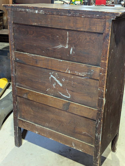 Antique Oak 5-Drawer Highboy Dresser