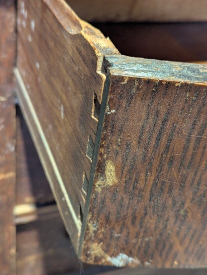 Antique Oak 5-Drawer Highboy Dresser