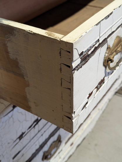 Antique 3-Drawer Crackle Finish Dresser