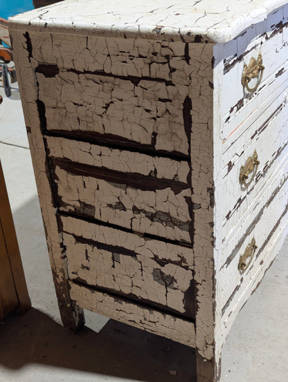 Antique 3-Drawer Crackle Finish Dresser