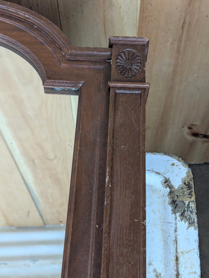 Vintage Wood Framed Wall Mounted Mirror