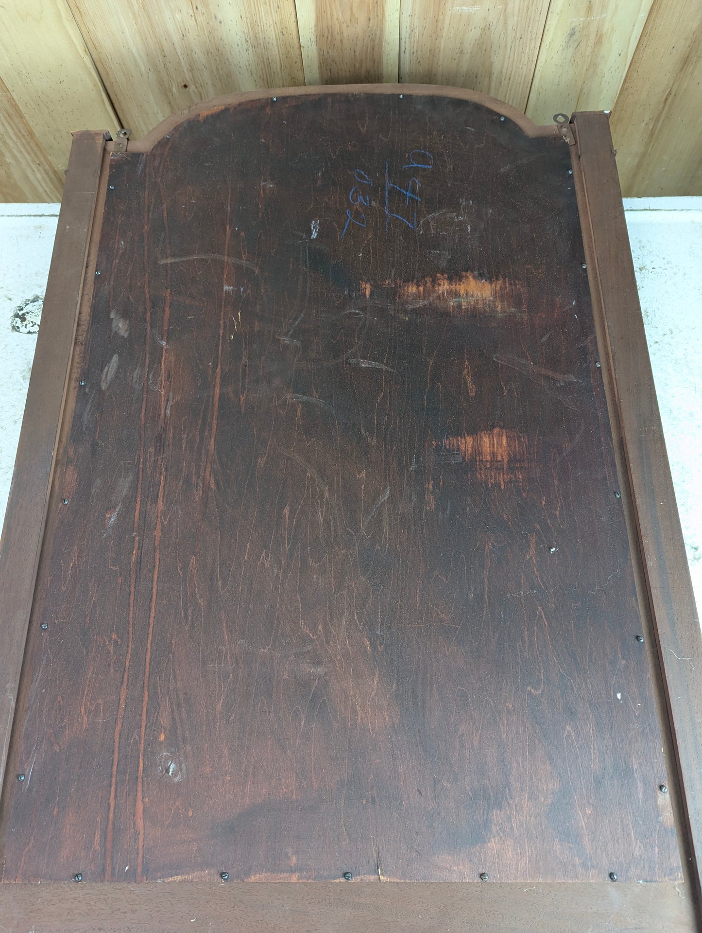 Vintage Wood Framed Wall Mounted Mirror