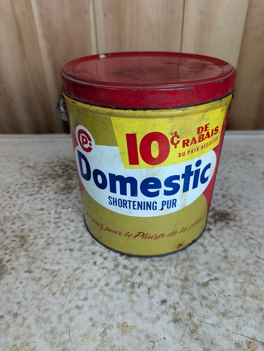 Vintage 5 lb Domestic Pure Shortening Tin Pail