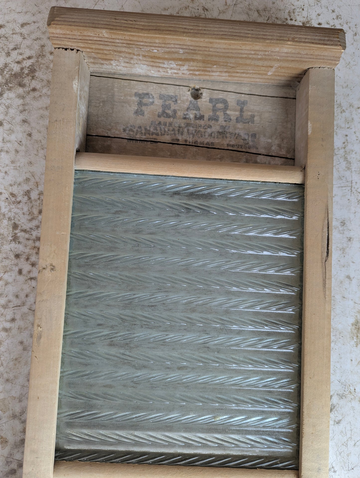 Vintage Small “Pearl” Glass Washboard